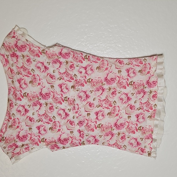 Banana Republic Rose Print Cap Sleeve Top - Picture 5 of 6